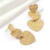 201 Stainless Steel Heart Dangle Stud Earrings EJEW-D084-16G-2