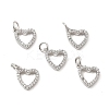 Brass Micro Pave Clear Cubic Zirconia Charms KK-E068-VB173-3