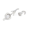 Brass Pave Clear Cubic Zirconia Fold Over Clasps LS-KK-F875-11P-3