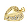 Rack Plating Brass Micro Pave Clear Cubic Zirconia Pendants KK-Z067-07G-01-2