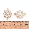 Brass Pave Clear Cubic Zirconia Connector Charms KK-N284-14G-3