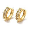 Rack Plating Brass Micro Pave Clear Cubic Zirconia Hoop Earrings Finding EJEW-B062-12G-1