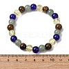 Natural Tiger Eye & Glass Beads Stretch Bracelets for Women Men BJEW-P398-01C-5