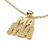 Golden Plated Brass Micro Pave Cubic Zirconia Pendant Necklaces NJEW-L178-02G-03-1
