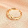 Brass Micro Pave Cubic Zirconia Cuff Rings KK-H093-19G-3