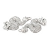 Brass Micro Pave Clear Cubic Zirconia Connector Charms KK-Q775-08P-2