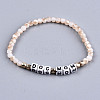 Faceted Round Glass Beads Stretch Bracelets BJEW-T016-06A-1