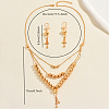 Vintage Brass Round Beaded Tassel Multi-layer Necklace & Earrings for Women JG6076-5