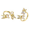 Cubic Zirconia Bowknot Open Cuff Rings RJEW-N037-030-3