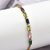 Rectangle 304 Stainless Steel Glass Slider Bracelets BJEW-D456-07G-01-1