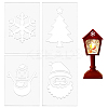 4Pcs Christmas Theme Acrylic Quilting Templates DIY-BC0015-86A-1