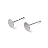 Tarnish Resistant 316 Surgical Stainless Steel Flat Round Blank Peg Stud Earring Settings LS-X-STAS-R073-02-1