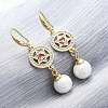 Brass Micro Pave Clear Cubic Zirconia Dangle Earrings EJEW-F362-03G-4