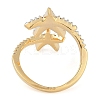 Starfish Brass Micro Pave Clear Cubic Zirconia Cuff Ring RJEW-Q819-25G-3