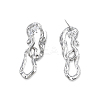Clear Cubic Zirconia Interlocking Twist Oval Dangle Stud Earrings EJEW-N012-50P-1