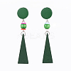 Pear Wood Dangle Earrings EJEW-JE03468-2