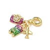 Brass Pave Clear Cubic Zirconia European Dangle Charms KK-I371-02G-2