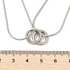 304 Stainless Steel Double Layer Snake Chain 2-Ring Link Necklaces LS-NJEW-R017-01P-5