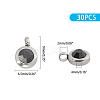 Trendy Original Color 304 Stainless Steel Grade A Rhinestone Flat Round Charm Pendants RB-UN0001-02P-3