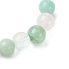 Natural Amazonite & Rose Quartz & Quartz Crystal & Green Aventurine Round Beaded Stretch Bracelets BJEW-JB10910-10-4