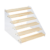 Rectangle Acrylic with Wood Minifigures Organizer Display Risers ODIS-WH0038-102D-1
