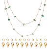 3m Natural Green Aventurine Chips & ABS Plastic Imitation Pearl Beaded Chains Necklace Making Kits CHC-TA0001-30A-1