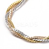 304 Stainless Steel Braided Cuban Link Chain Necklace for Women NJEW-P271-04B-2