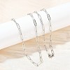 304 Stainless Steel Paperclip Chain Necklaces NJEW-H072-01P-3