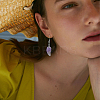 3 Pairs 3 Styles Natural Mixed Gemstone Wings Dangle Earrings with Brass Pins for Women EJEW-FI0003-19-6