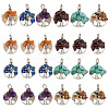 4 Sets Natural & Synthetic Mixed Stone Chip Pendants FIND-AR0004-36-1