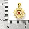 Flower Rack Plating Brass Micro Pave Cubic Zirconia Pendants KK-G513-92G-4