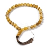 Natural Yellow Jade Beads Stretch Bracelets BJEW-A025-01J-1
