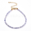 Faceted Natural Tanzanite Beaded Bracelets for Women BJEW-JB05928-01-2
