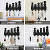 Wood & Iron Wall Mounted Hangers HJEW-WH0055-037-6
