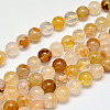 Natural Yellow Hematoid Quartz Round Beads Strands G-F266-09-10mm-1