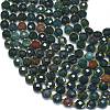 Natural Bloodstone/Heliotrope Stone Beads Strands G-K389-B04-01-3