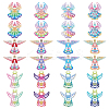 24Pcs 12 Colors 201 Stainless Steel Etched Metal Embellishments Pendants STAS-WR0001-46-1