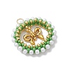 Glass Seed Beaded Christmas Wreath with Bowknot Pendants PALLOY-MZ01036-3