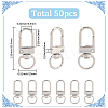 50Pcs Alloy Swivel Clasps FIND-SC0014-80-2
