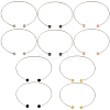 10Pcs 5 Colors Stainless Steel Cuff Torque Bangle Making STAS-SC0021-18-1