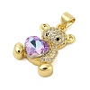 Rack Plating Brass Micro Pave Cubic Zirconia Pendants KK-Z074-66G-2