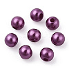 Spray Painted ABS Plastic Imitation Pearl Beads OACR-T015-05A-11-3