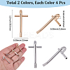 8Pcs 2 Colors Alloy Brooch Convert Pendant Hooks FIND-SC0019-07A-2