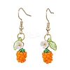 Handmade Glass Seed Beads Apple Dangle Earrings EJEW-MZ00575-04-2