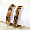 Square Natural Tiger Eye Beads Stretch Bracelets for Women Men BJEW-C097-06Q-3