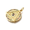 Brass Micro Pave Cubic Zirconia Pendants KK-F899-17G-2