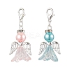 2Pcs 2 Colors Wedding Season Angel Glass Pearl & Acrylic Pendant Decorations HJEW-JM01917-1
