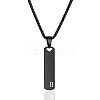 304 Stainless Steel Rectangle with Letter Pendant Box Chain Necklaces FS-WGD7C78-28-1