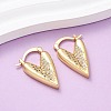 Brass Micro Pave Cubic Zirconia Heart Hoop Earrings EJEW-D332-03A-G-2