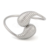 Non-Tarnish 304 Stainless Steel Grooved Teardrop Bangles BJEW-M042-02P-1